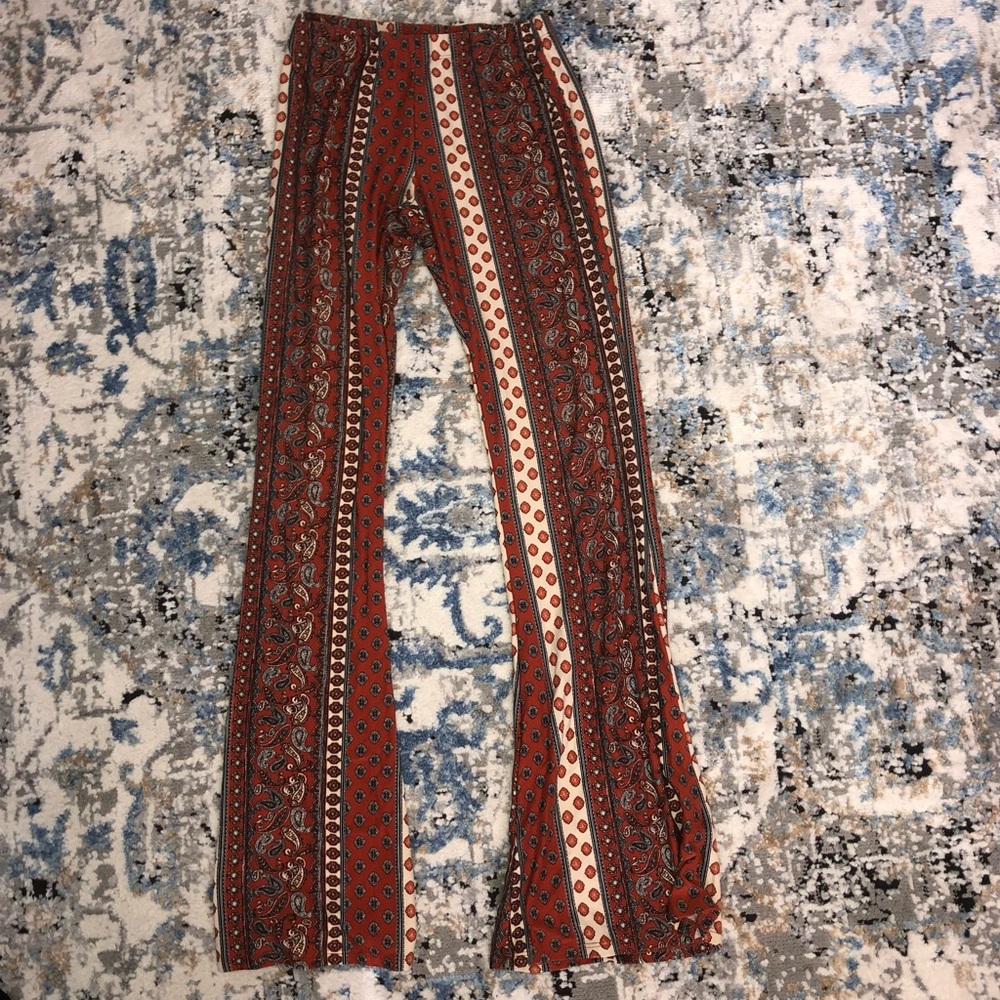 Multi pattern flare pants